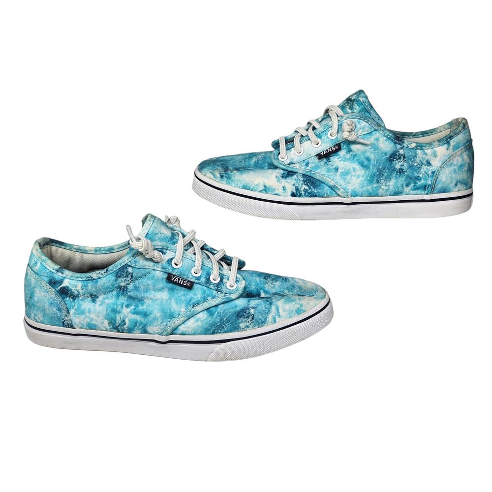 Vans Shoes Womens 6 Blue White Tie Die Low Tops Hippie Hipster Preppy Skater